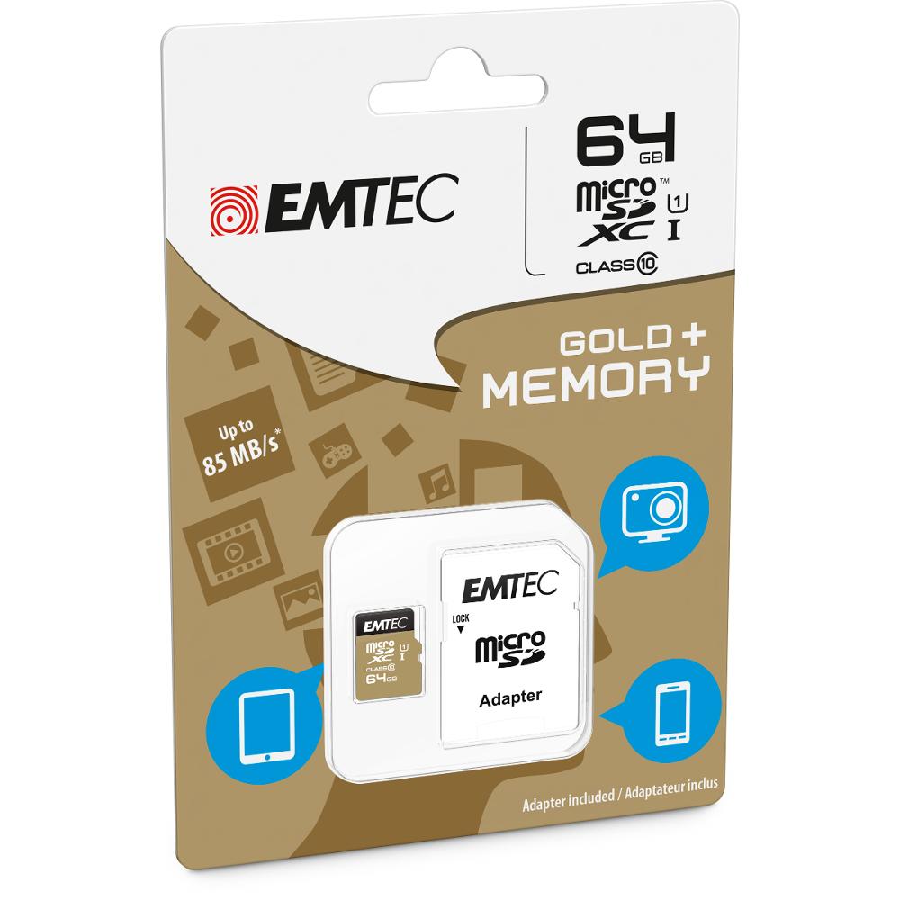 Emtec MicroSDXC 64GB Cl10 EliteGold
