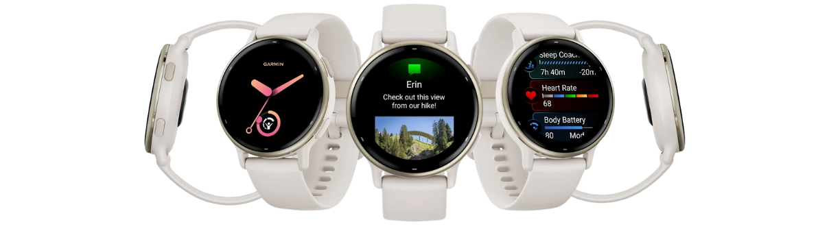 Objavte slobodu s Garmin v&iacute;voactive&reg; 5 Ivory Cream gold.