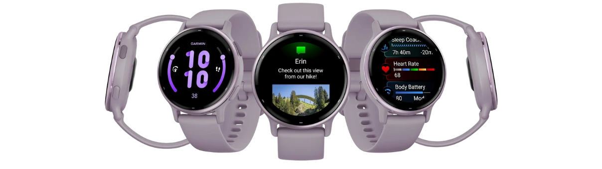 Objavte slobodu s Garmin vívoactive® 5 Metallic Orchid.