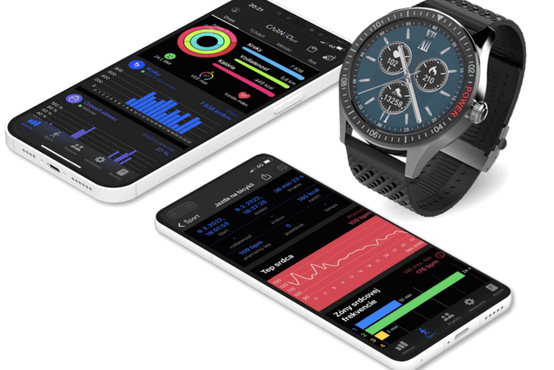 Smart hodinky Carneo Prime GTR Man Silver app carneo fit