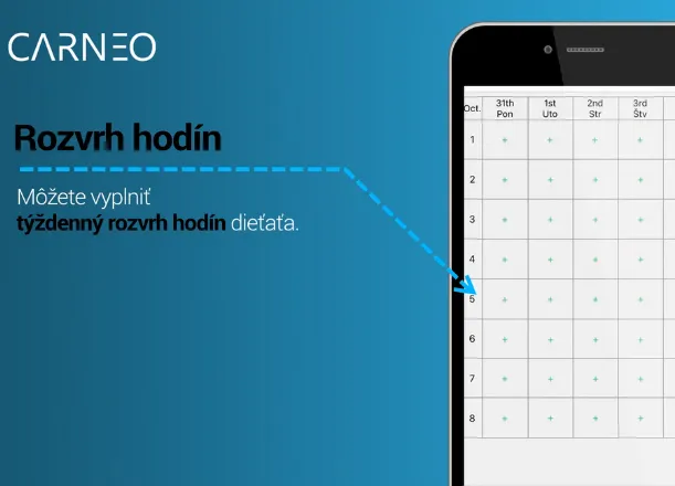 Rozvrh hodín bude viditeľný priamo na displeji hodiniek GUARDKID+ 4G Platinum black