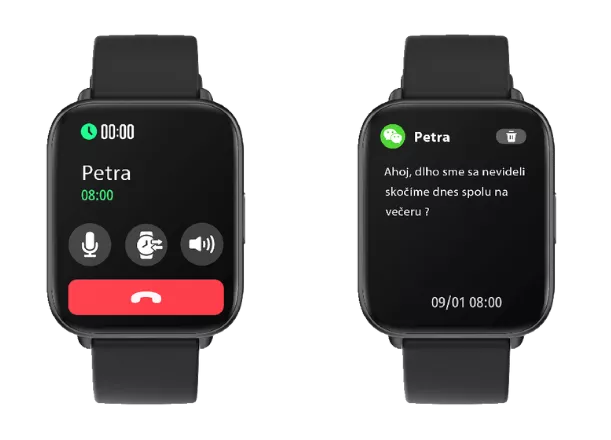 Vďaka funkcii BT call môžete telefonovať priamo z hodiniek CARNEO Artemis HR+ black.