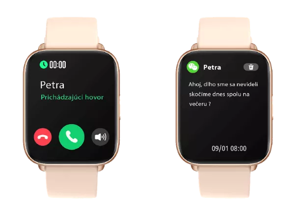 Vďaka funkcii BT call môžete telefonovať priamo z hodiniek CARNEO Artemis HR+ gold.
