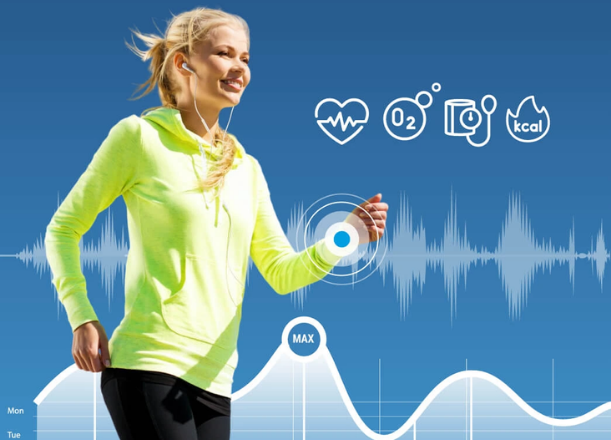 So Smart hodinkami Gear+ Essential 2nd gen. môžete po celý deň nepretržite sledovať svoju srdcovú frekvenciu.