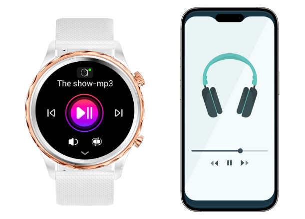 S hodinkami Smart hodinky Carneo Queen HR+ si hudbu pustíte priamo zo zápästia