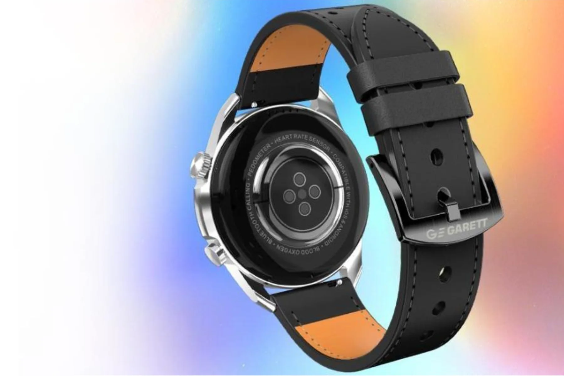 Smart hodinky Garett V10 Silver Black Leath indukcne nabijanie