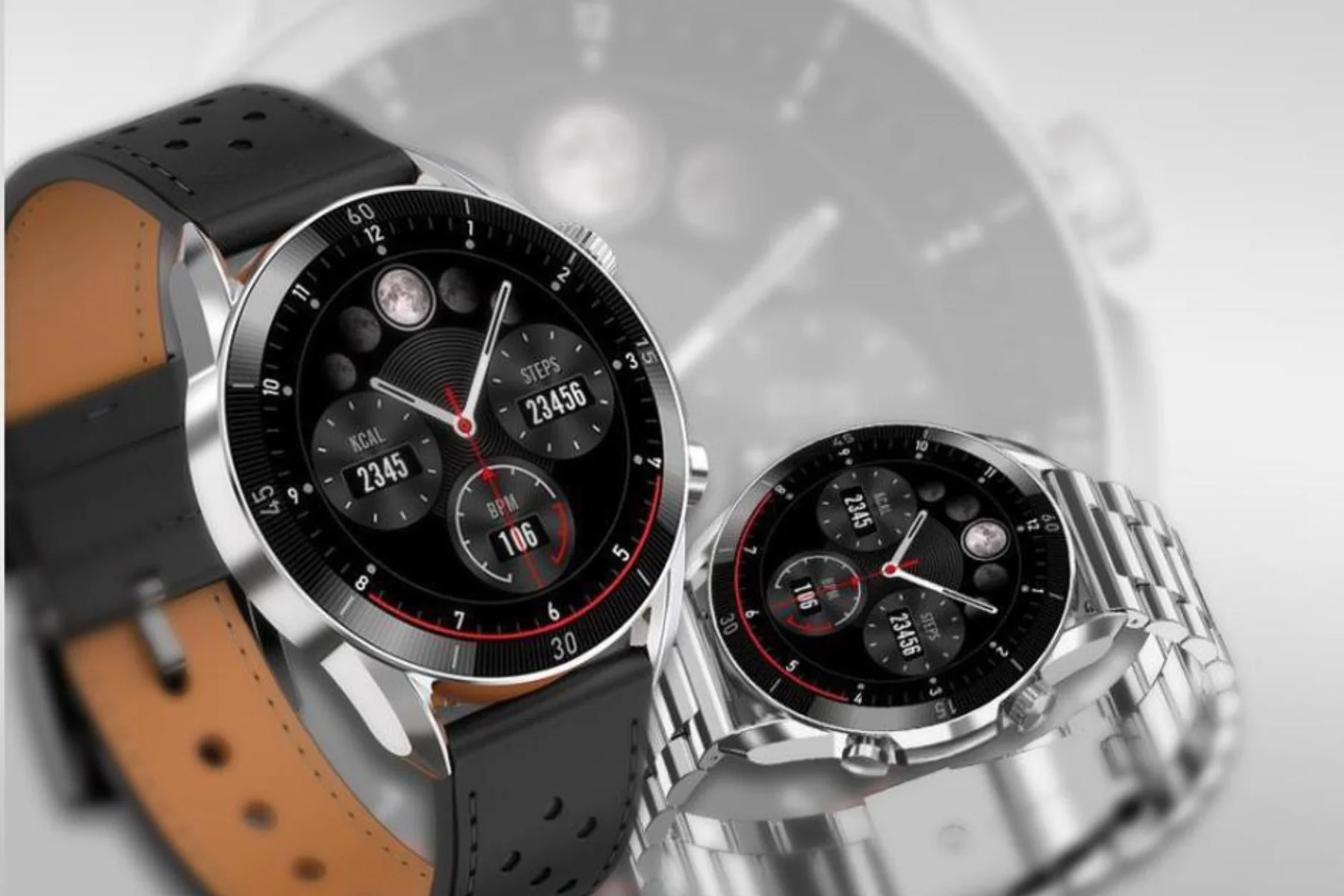 Smart hodinky Garett V10 Silver Black Leath moderne inteligentne