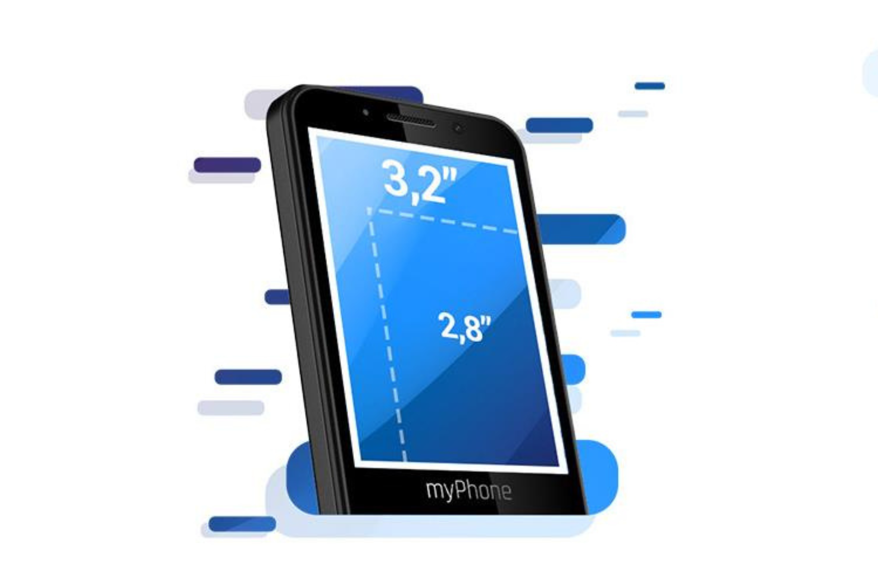 Telefón MyPhone Up Smart LTE čierny displej