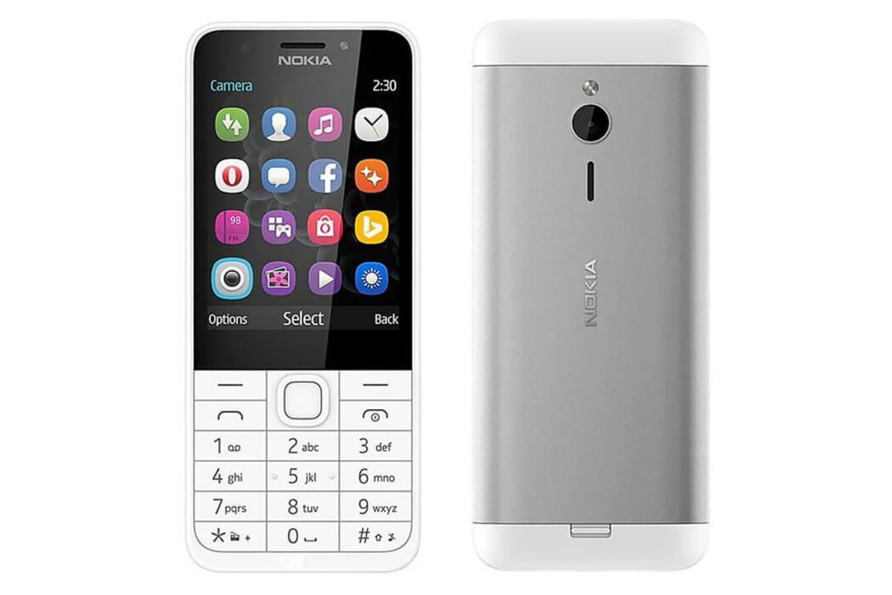 Mobilný telefón Nokia 230 DS White/Silver selfie
