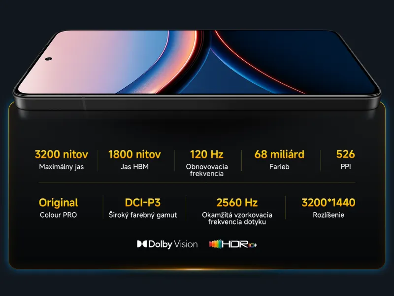 Výnimočný AMOLED displej telefónu POCO F7 Ultra Black prinesie neprekonateľný vizuálny zážitok.