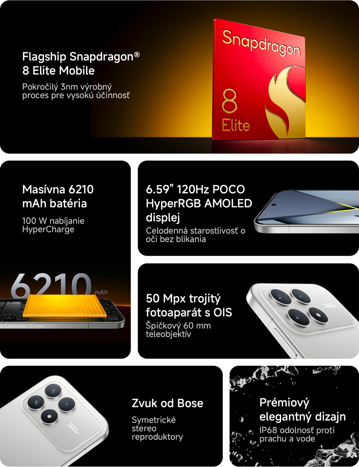 Hlavné výhody a benefity smartfónu POCO F8 Pro.