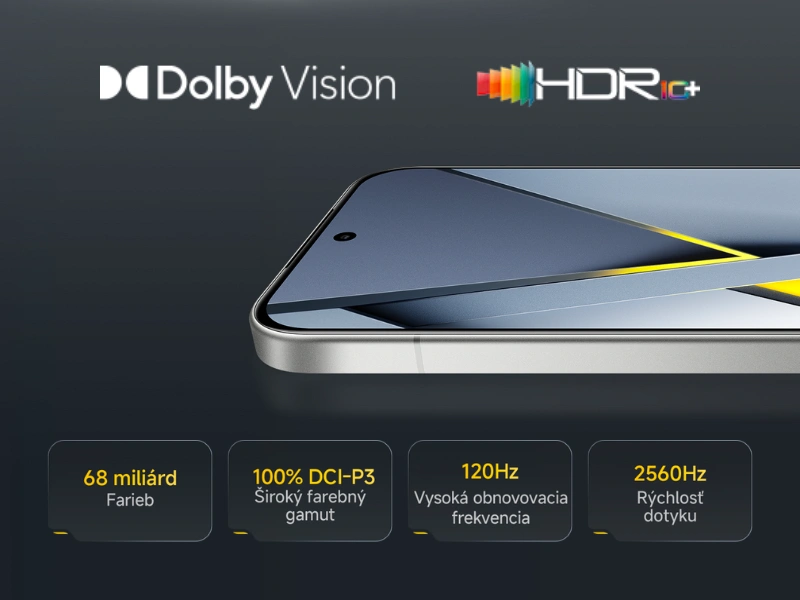 Výnimočný AMOLED displej s technológiou HyperRGB telefónu POCO F8 Pro prinesie neprekonateľný vizuálny zážitok.
