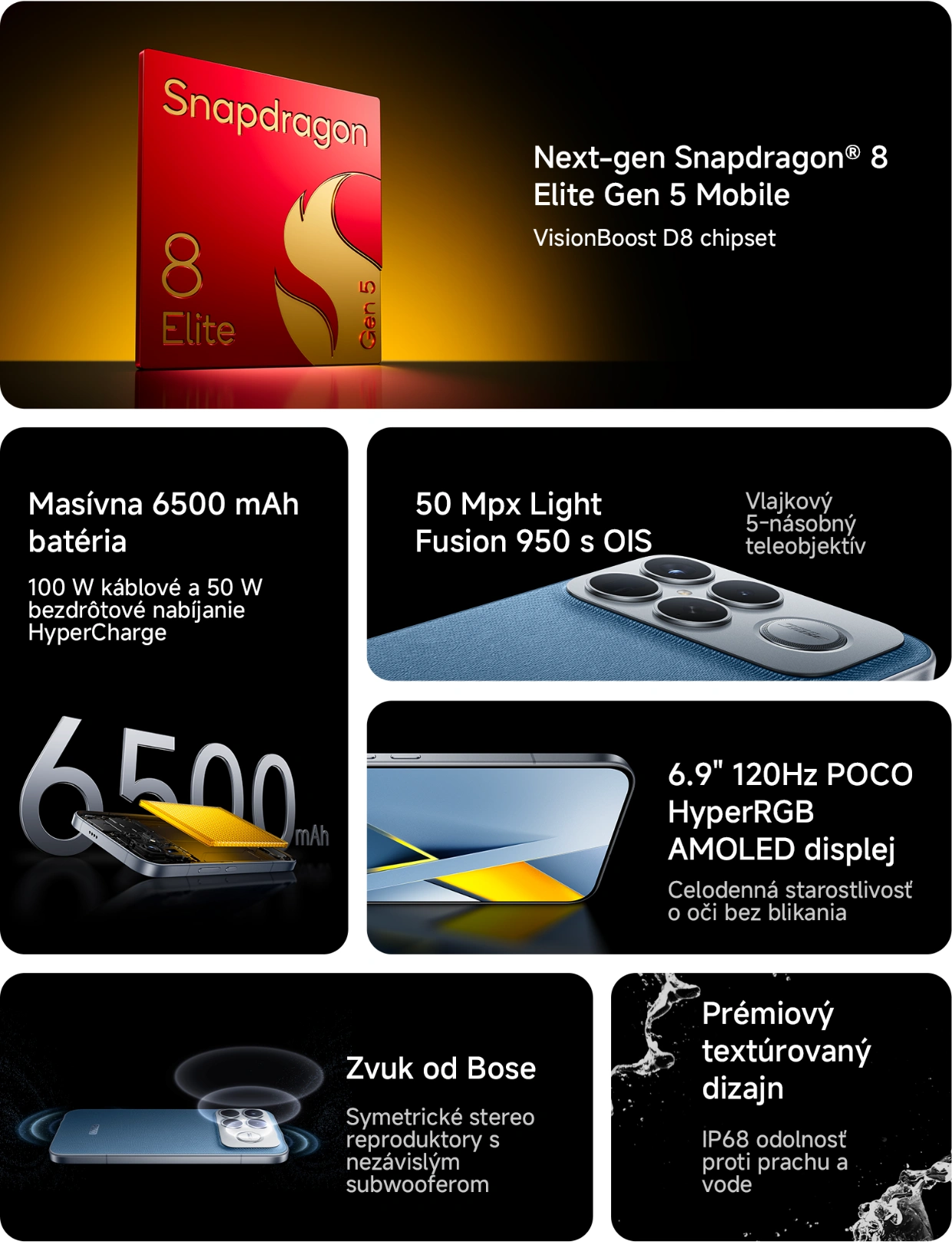 Hlavn&eacute; v&yacute;hody a benefity smartf&oacute;nu POCO F8 Ultra.