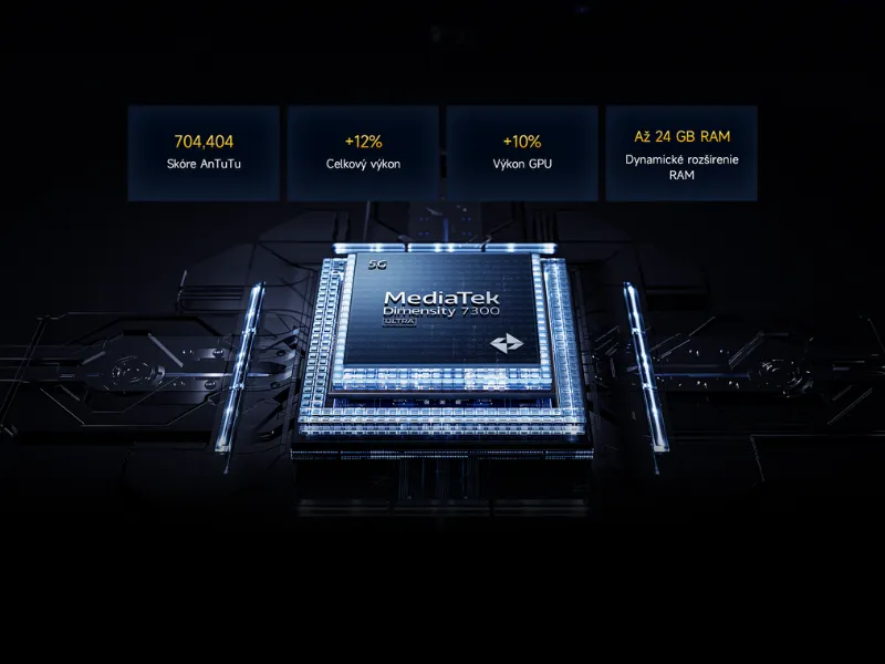Výkonný procesor dimensity 7300-Ultra poháňa telefón POCO X7
