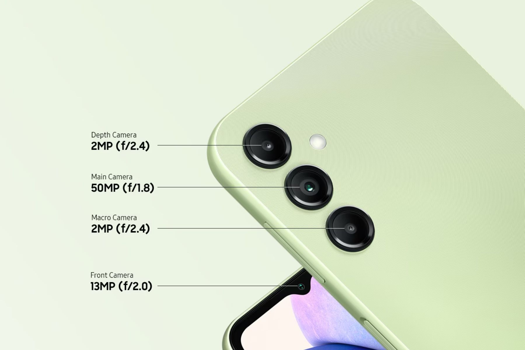 Samsung SM-A145 Galaxy A14 4/64 GB Light Green fotoaparat