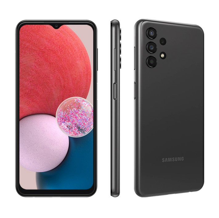 Samsung Galaxy A13 black ukážka smarphone z uhlov