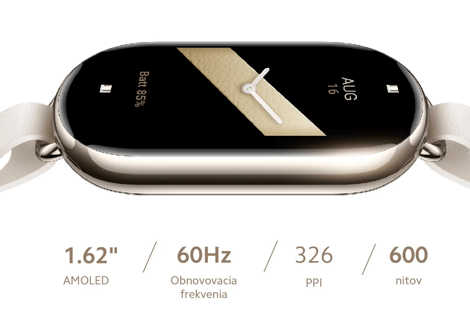 Smart hodinky Xiaomi Smart Band 8 Champagne Gold displej