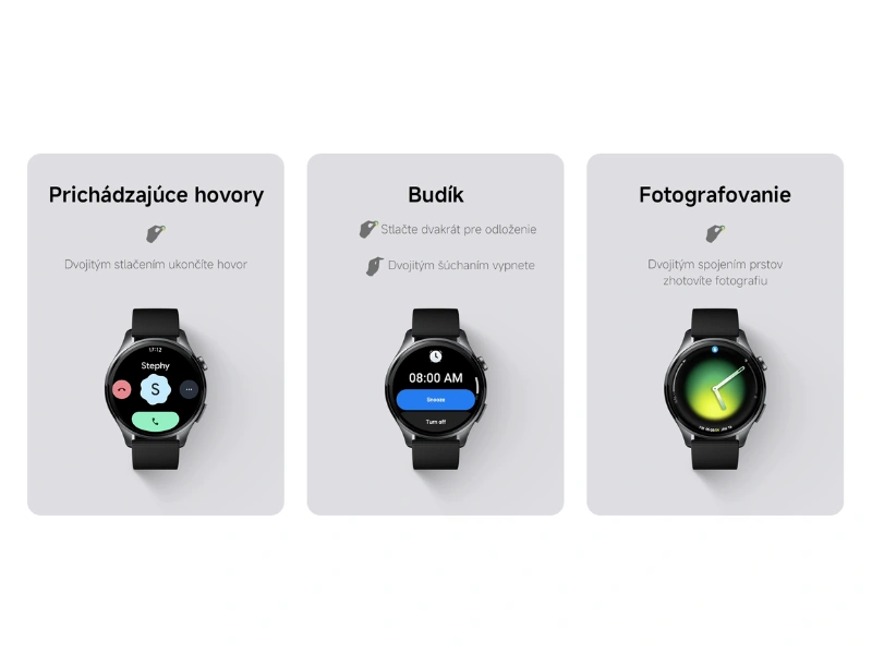 Hodinky Xiaomi Watch 5 okamžite a presne reaguj&uacute; na dotykov&eacute; ovl&aacute;danie.