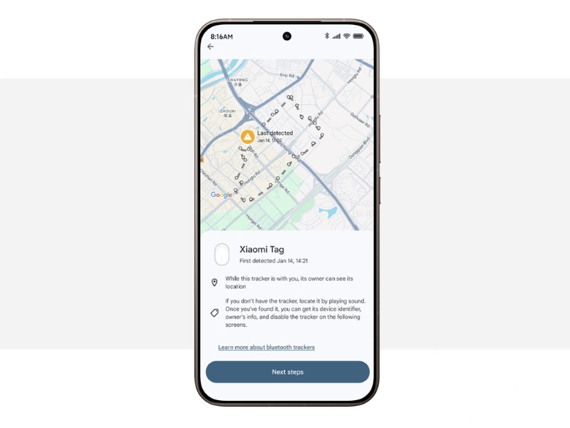 Xiaomi Tag komunikuje v šifrovanej podobe, takže vaše súkromie zostáva v bezpečí.
