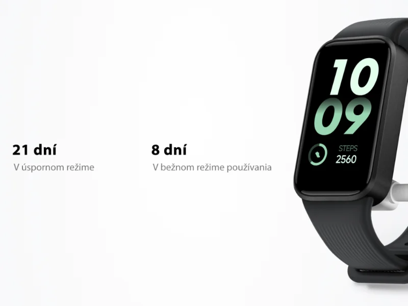 Xiaomi Smart Band 11 Active Pomelo Pink vydrží pri bežnom používaní 8 dní.