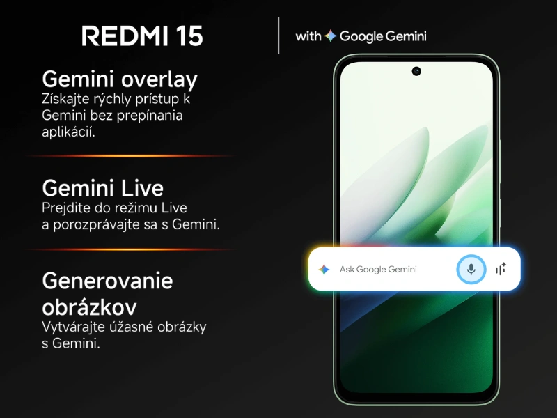Redmi 15 disponuje s Gemini AI.