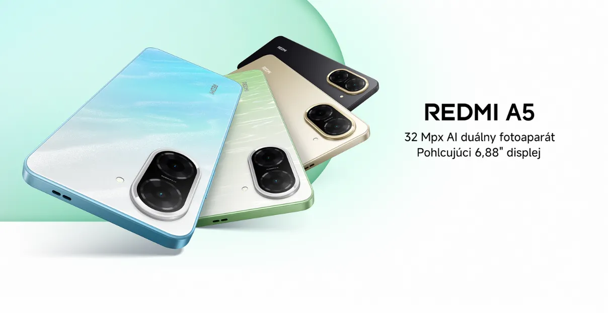 Krásne fotky a štedrý displej telefónu Redmi A5 Sandy Gold.