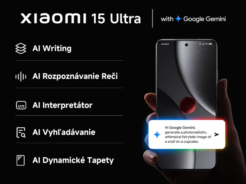 AI ukrytá vo vašom novom smartfóne 15 Ultra 16/512GB Black vám ochotne podá pomocnú ruku pri písaní, brainstormingu, učení alebo iných kreatívnych činnostiach.