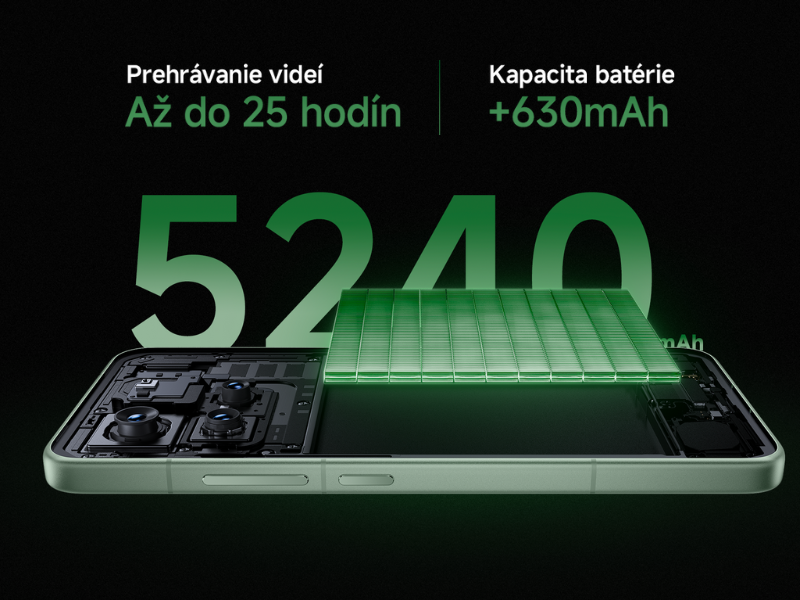 5240 mAh batéria telefónu Xiaomi 15 12/256GB Black vám prinesie hodiny vašej obľúbenej zábavy.