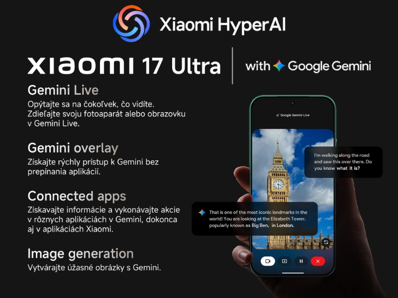 Google Gemini v smartf&oacute;ne Xiaomi 17 Ultra v&aacute;m ochotne pod&aacute; pomocn&uacute; ruku pri p&iacute;san&iacute;, brainstormingu, učen&iacute; alebo in&yacute;ch kreat&iacute;vnych činnostiach.