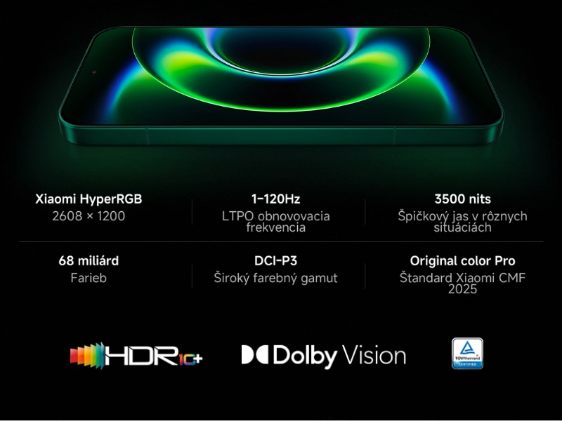 Ponorte sa do svojho obľ&uacute;ben&eacute;ho obsahu a vychutnajte si ho naplno s ohromuj&uacute;cim HyperRGB displejom telef&oacute;nu Xiaomi 17 Ultra.