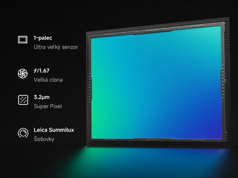 Smartf&oacute;n Xiaomi 17 Ultra disponuje sn&iacute;mačom Xiaomi Light Fusion 1050L.