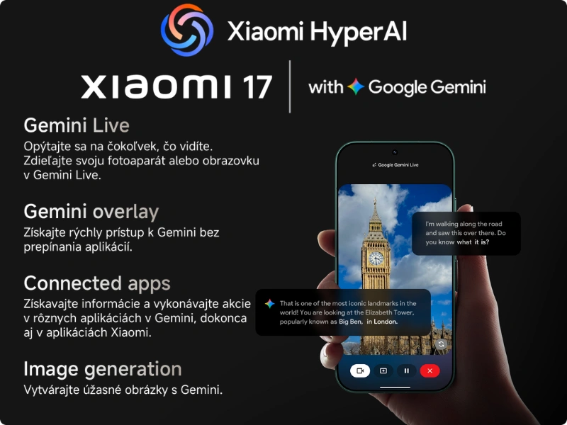 Google Gemini v smartf&oacute;ne Xiaomi 17 Ultra v&aacute;m ochotne pod&aacute; pomocn&uacute; ruku pri p&iacute;san&iacute;, brainstormingu, učen&iacute; alebo in&yacute;ch kreat&iacute;vnych činnostiach.