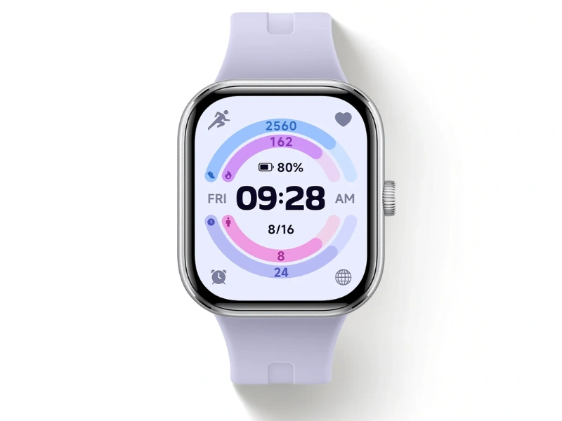 Nechajte sa očariť vynikajúcou čistotou a dokonale plynulým obrazom 2,07 palcového AMOLED displeja hodiniek Xiaomi Redmi Watch 5.