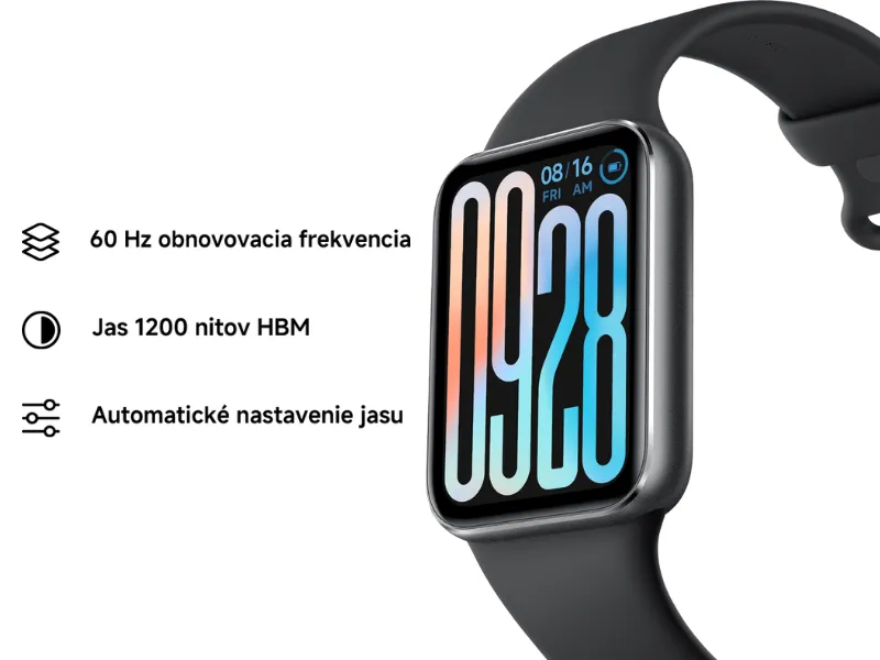Nechajte sa očariť vynikajúcou čistotou a dokonale plynulým obrazom 1,74 palcového AMOLED displeja náramku Xiaomi Smart Band 9 Pro.