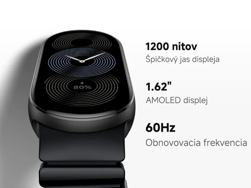 Nechajte sa očariť vynikajúcou čistotou a dokonale plynulým obrazom 1,62 palcového AMOLED displeja náramku Xiaomi Smart Band 9.