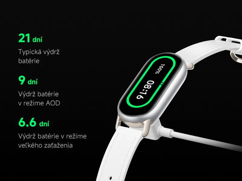 Vďaka 233 mAh batérii, ktorá vám poskytne energiu až na 21 dní používania náramku Xiaomi Smart Band 9.