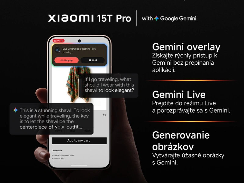 Google Gemini v smartfóne Xiaomi 15T Pro vám ochotne podá pomocnú ruku pri písaní, brainstormingu, učení alebo iných kreatívnych činnostiach.