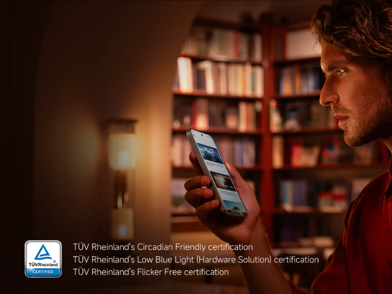 Či už pozeráte filmy, hráte hry alebo len tak blúdite po sociálnych sieťach, pred unavenými očami vás ochráni displej telefónu Xiaomi 15T Pro s trojnásobnou certifikáciou TÜV Rheinland.