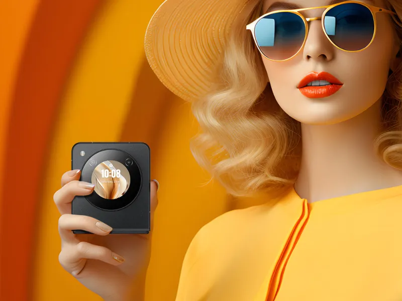 Nechajte sa ohúriť precíznosťou a symetriou, ktore robia zo ZTE Nubia Flip 5G výnimočné umelecké dielo