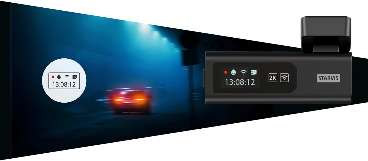 NAVITEL R67 2K disponuje informatívnym TFT displejom.