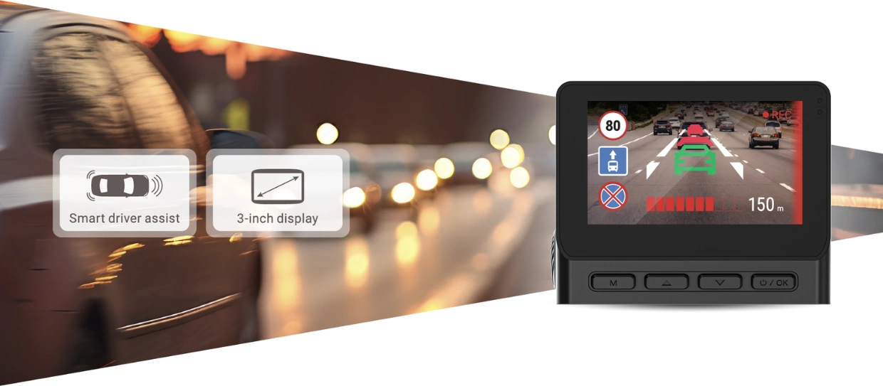 NAVITEL RS990 GPS disponuje asistenčn&yacute;m syst&eacute;mom ADAS.