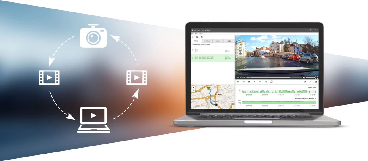 Program NAVITEL DVR Player pre Windows v&aacute;m umožn&iacute; nielen sledovať z&aacute;znamy z Autokamery NAVITEL RS990.