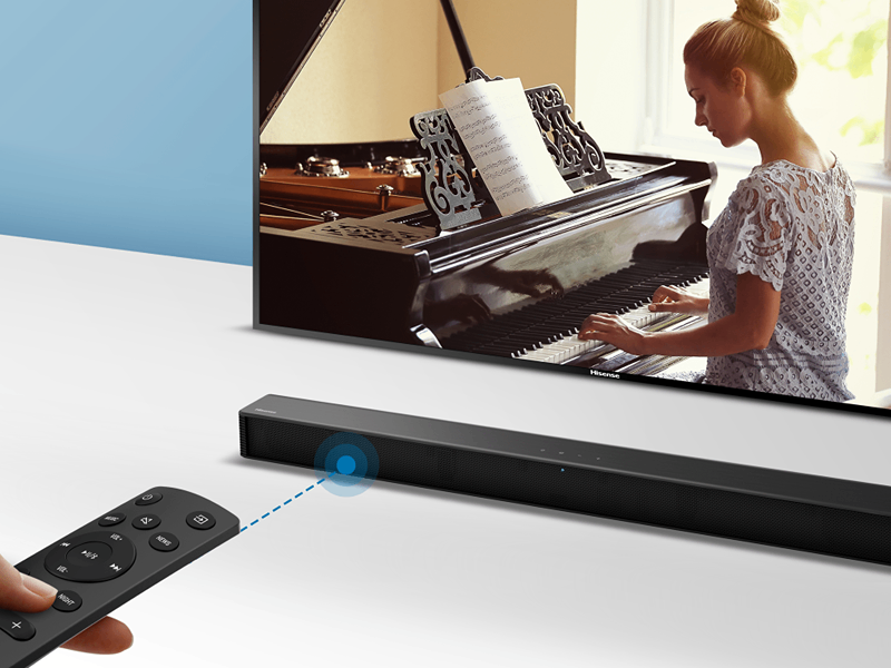 Soundbar Hisense s jednoduchým pripojením cez HDMI kábel alebo Bluetooth