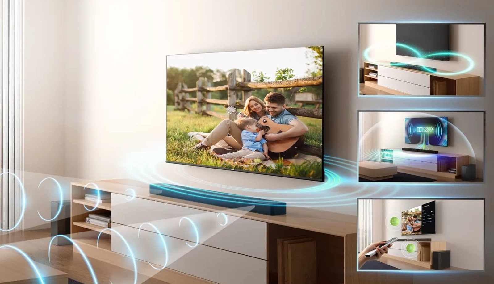 Hisense TV a Hisnese soundbar.