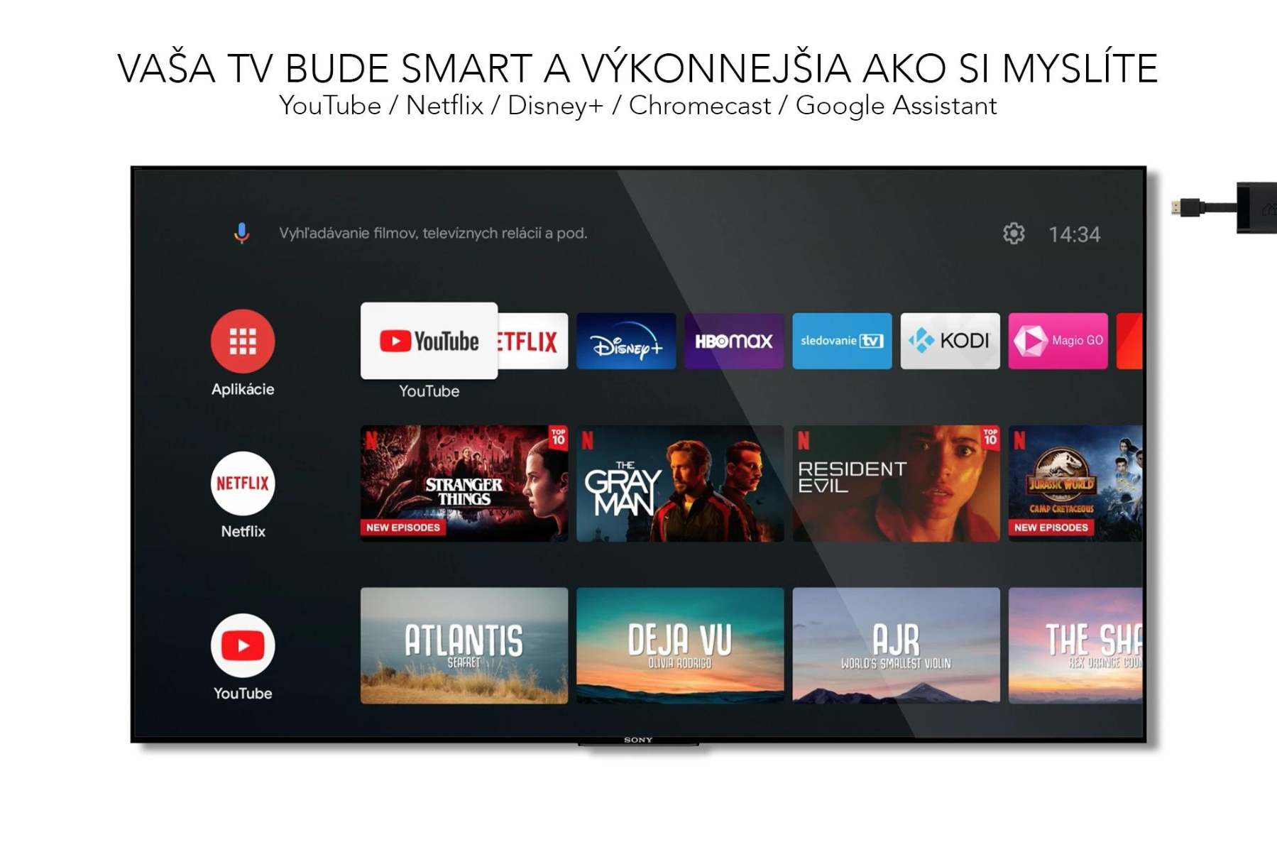Multimediálne centrum Homatics Dongle R 4K Android TV uvod