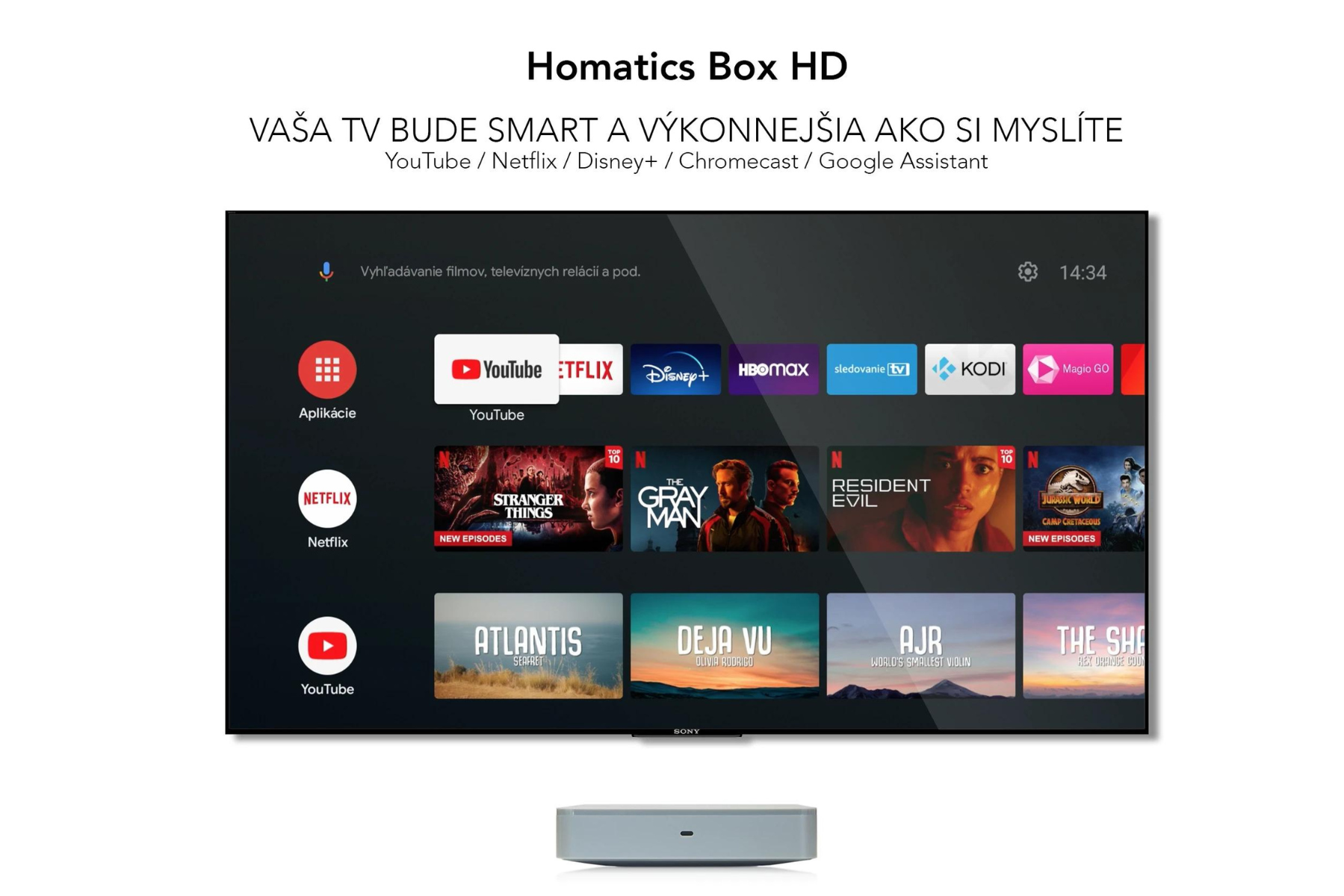 Multimediálne centrum Homatics Box HD Android TV