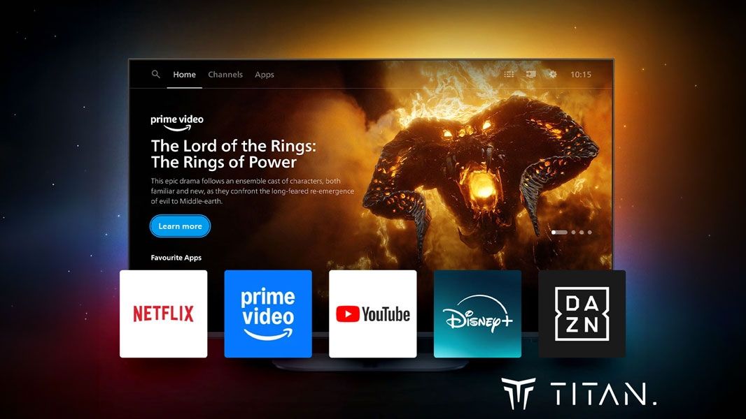 Aplikace v syst&eacute;mu Titan OS na televizoru Philips