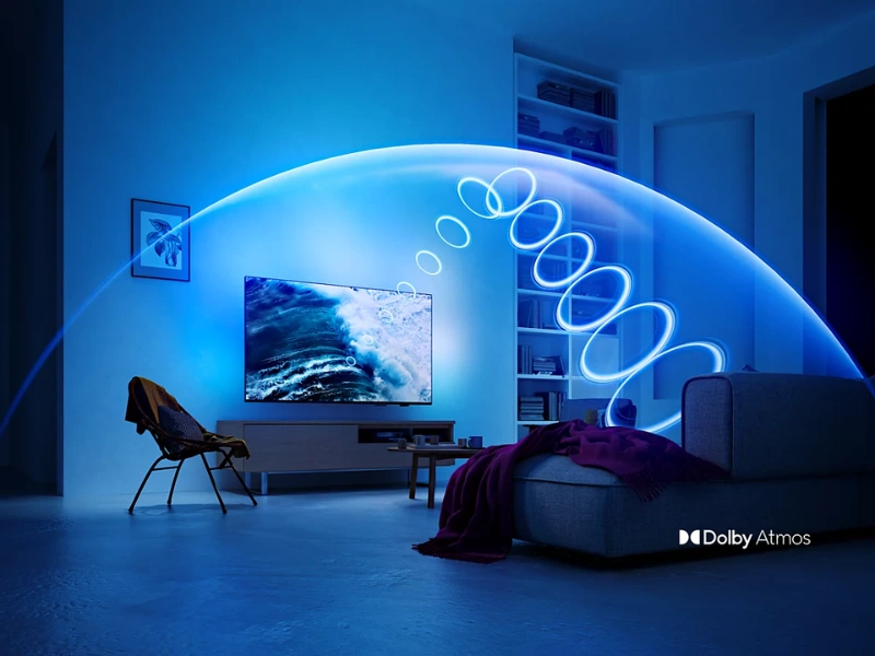 TV PHILIPS 50PQS7801/12 pomocou technológií Dolby Atmos a DTS:X premení vašu obývačku na súkromnú VIP kinosálu s priestorovým zvukom.