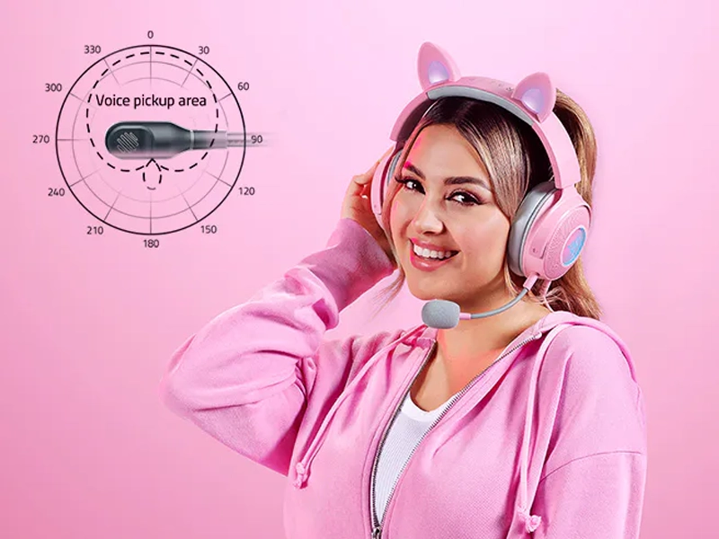 Razer_Kraken_Kitty_V2_Quartz_Pro mikrofón