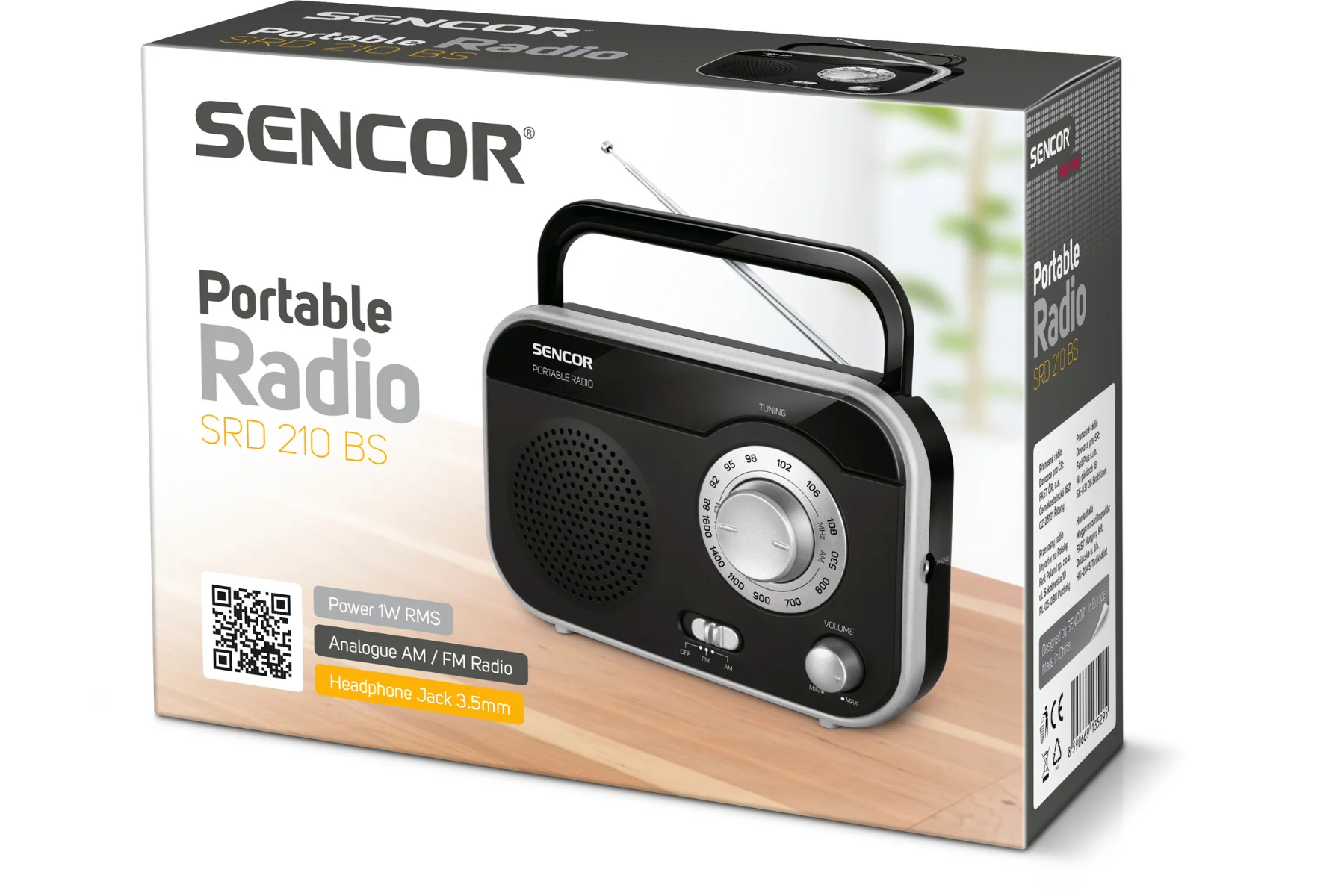 Prenosné rádio Sencor SRD 210 BS dizajn zvuk